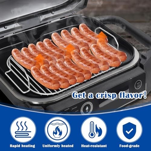 7-in-1 Outdoor Grill Griddle Plate & Smoke Rack for Ninja Woodfire Grills, Flat