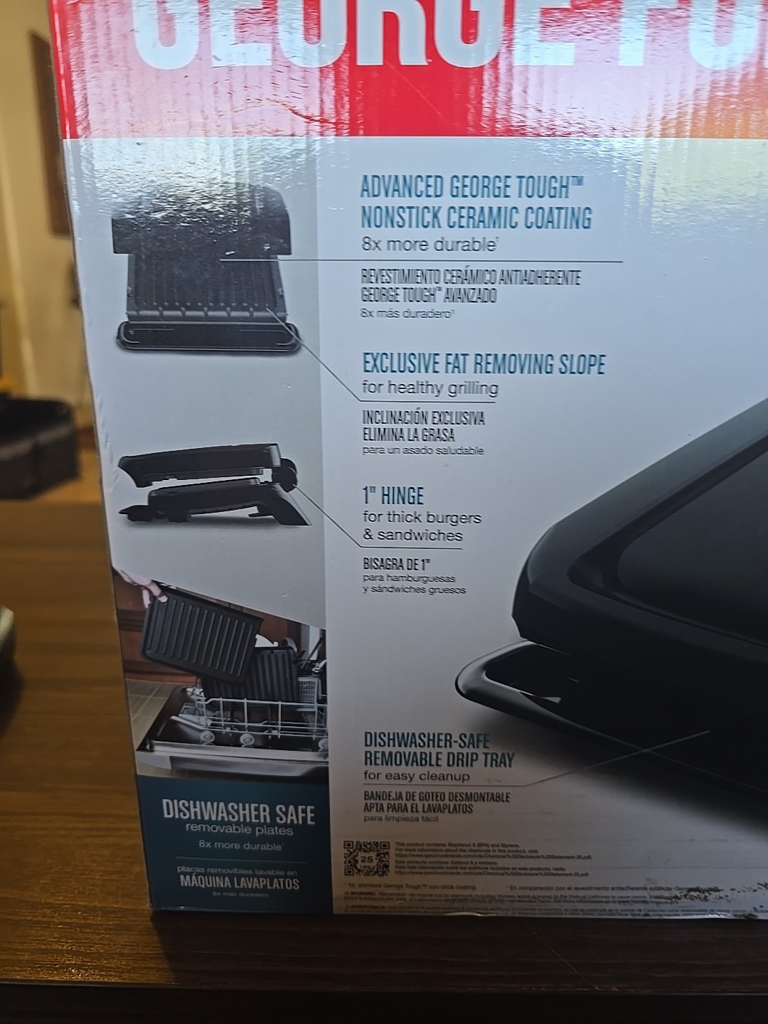 George Foreman 4-serving Removable Plate Electric Grill And Panini Press, George