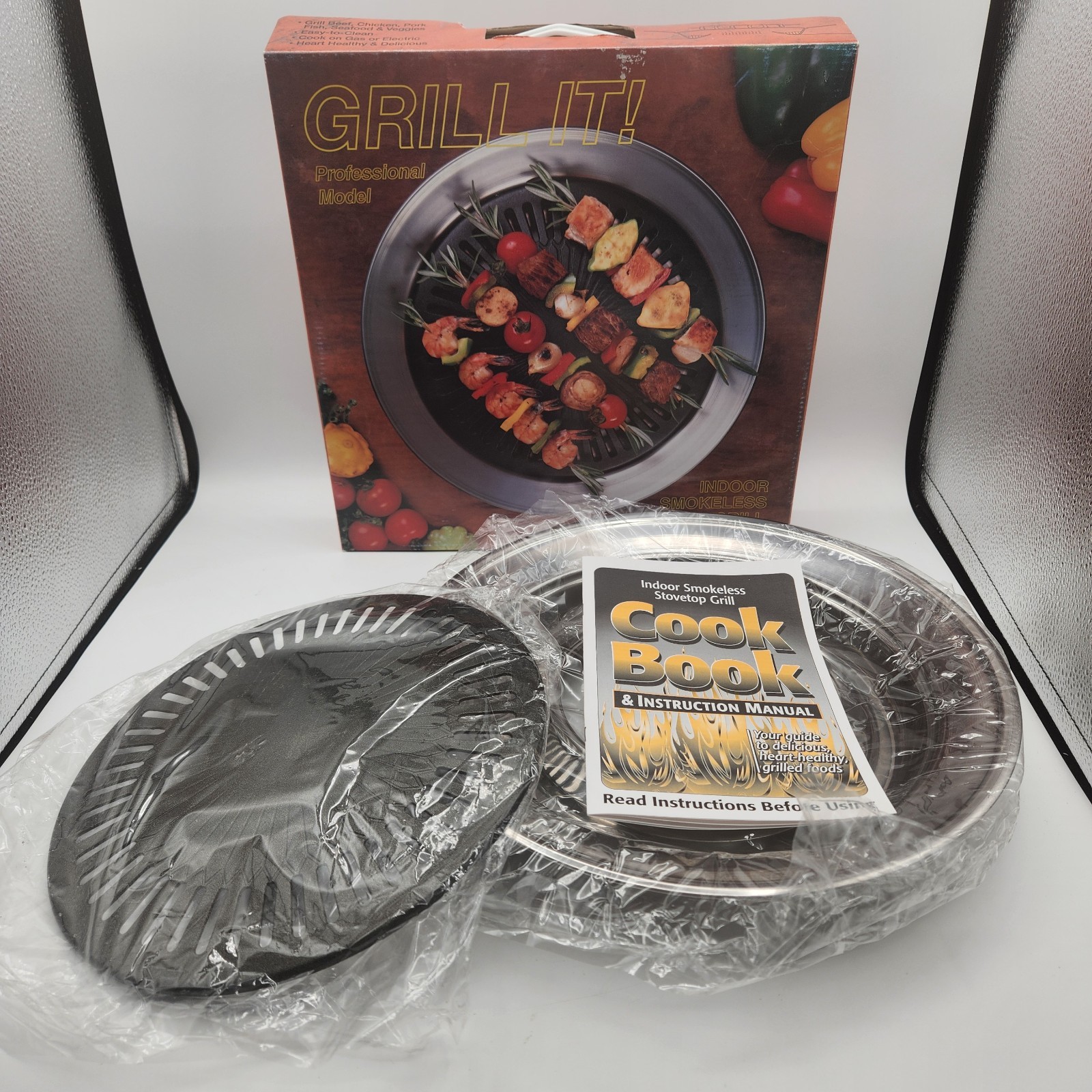 Grill It Professional Model Indoor Smokeless Stove Top Grill 1998 Open Box