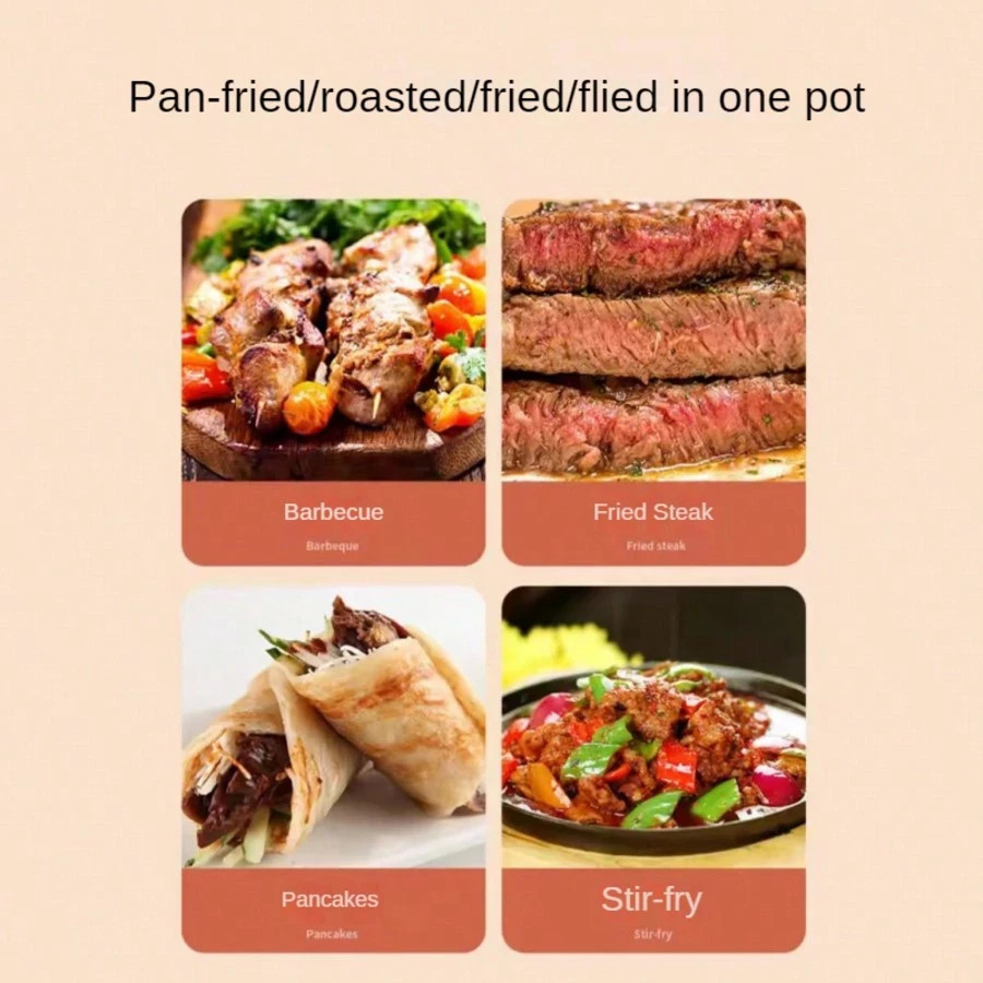 Multifunctional Medical Stone Non-Stick Electric Grill Pan 5-Speed Temp Control