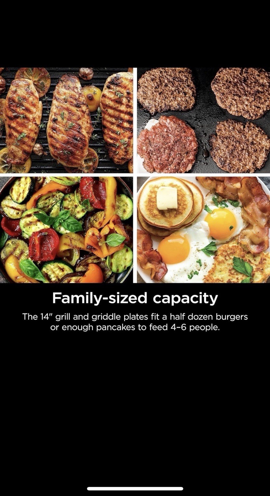 Sizzle Smokeless Indoor Grill & Griddle 14” Interchangeable Nonstick 500F Heat