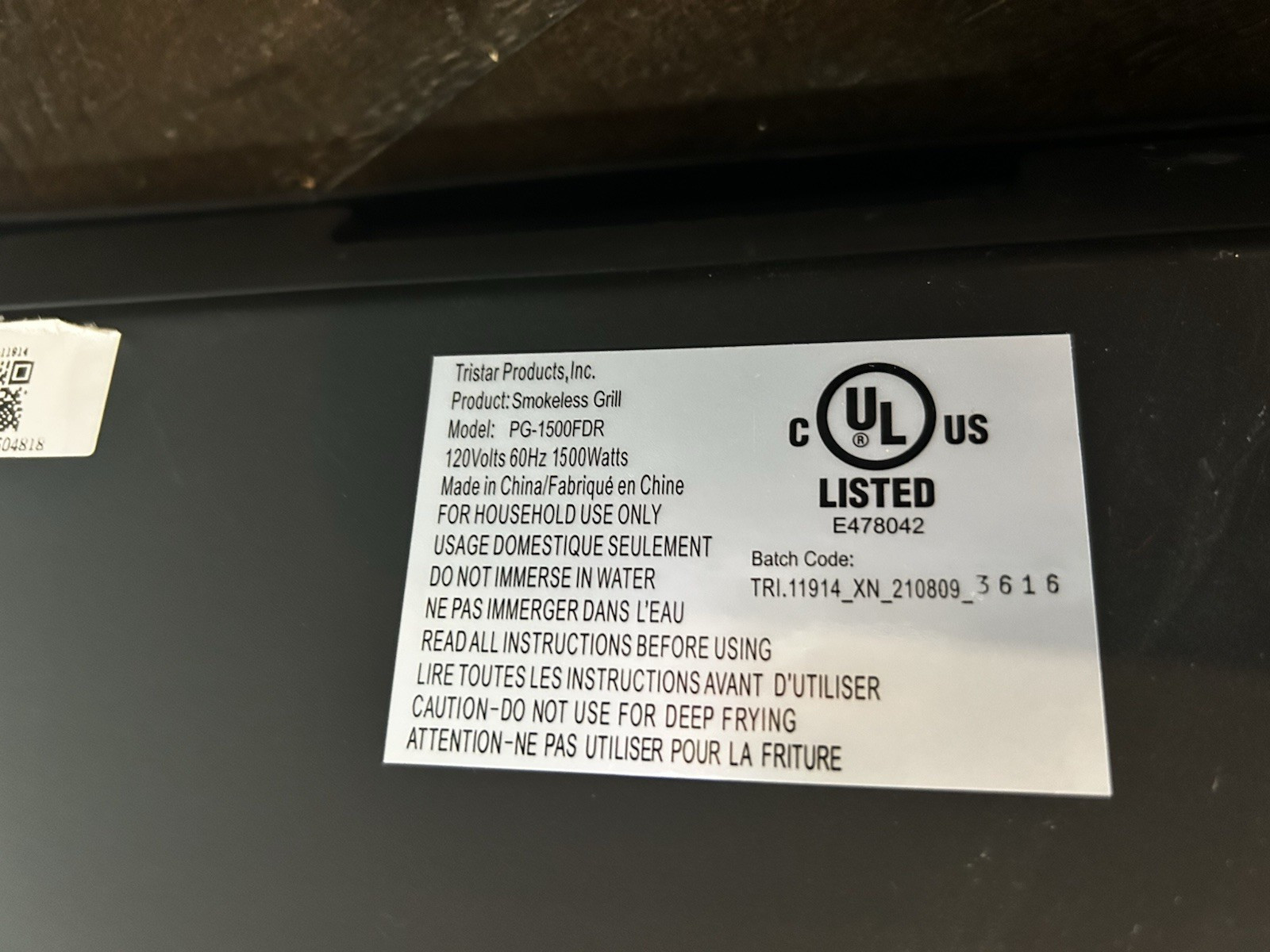 Power XL Indoor Smokeless Grill Pro PG-1500FDR – Used Once Very Nice
