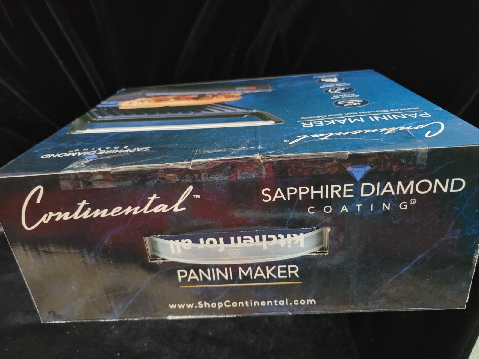 Continental Panini Maker Sapphire Diamond Coating Stainless Handles NEW