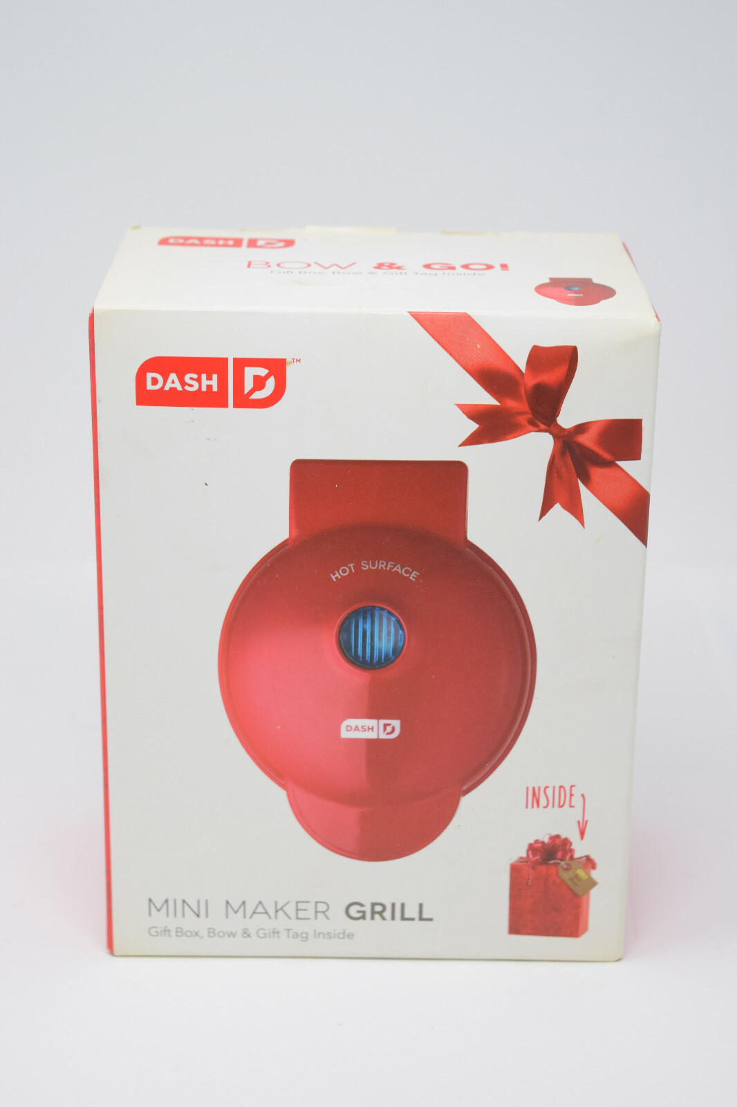 Dash mini maker grill, Red New in Box 4″ Surface 350 Watts Easy Clean Gift It