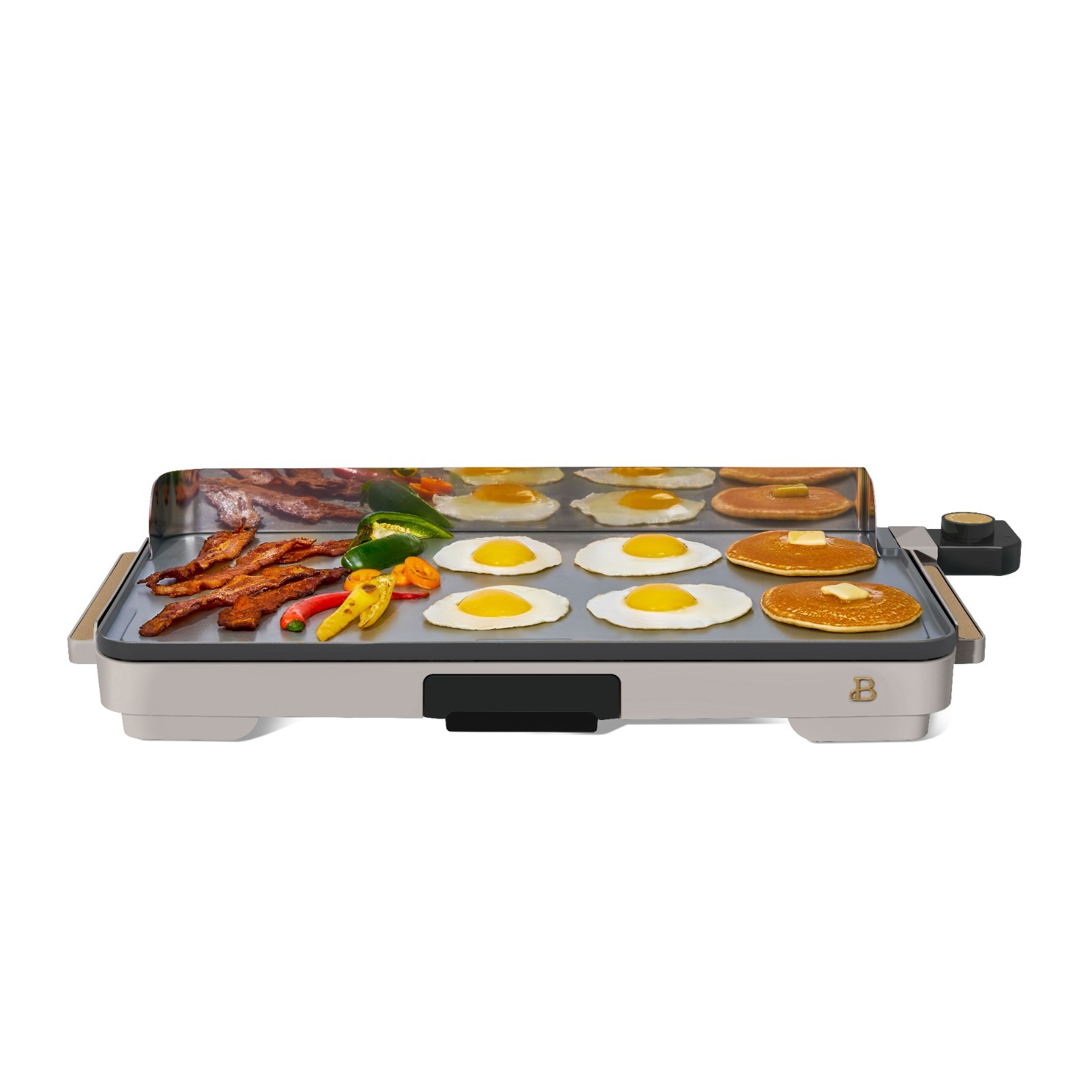 XL Electric Griddle 12″ x 22,” Non-stick, Porcini Taupe by Drew Barrymore