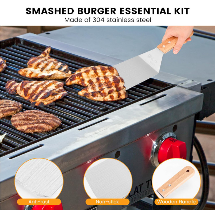 Prensa smash para hamburguesas de acero inoxidable 304 de 6″ para parrilla