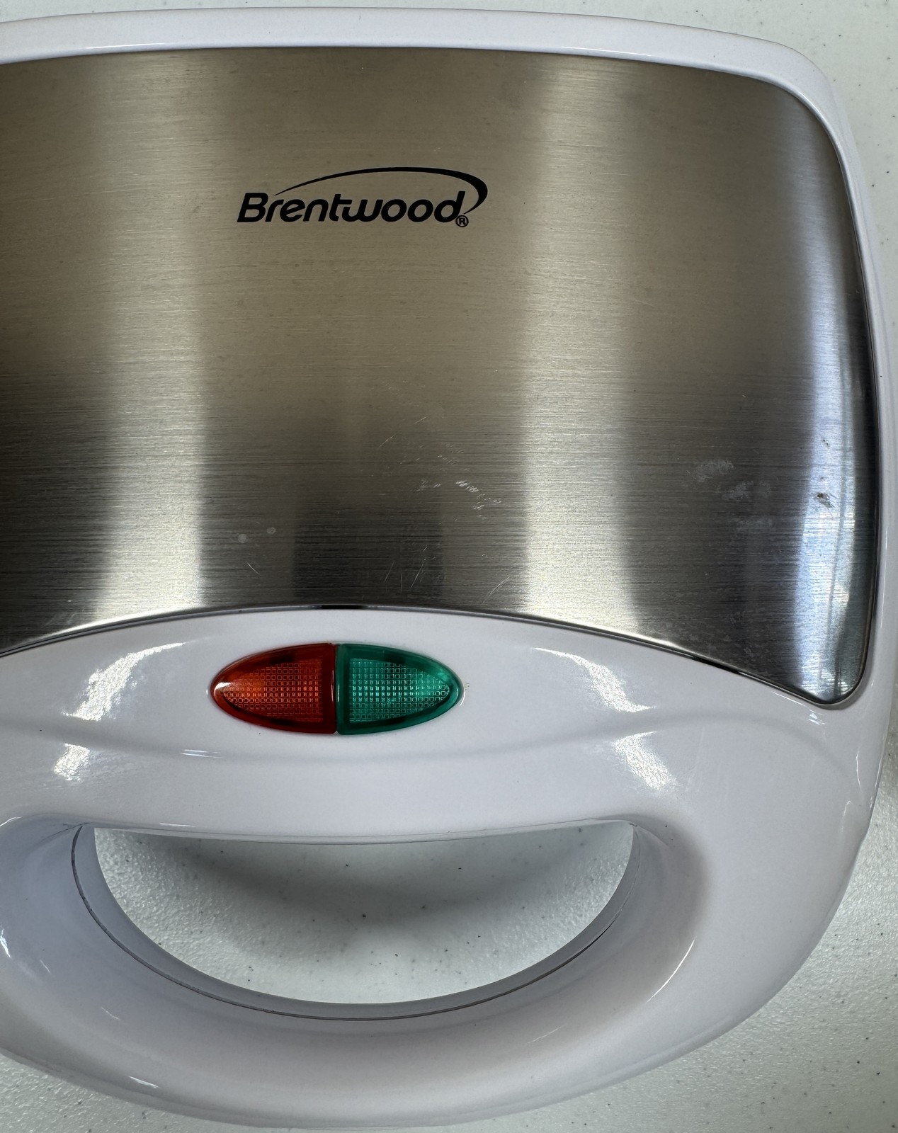 🍀 Brentwood 2-Slice Electric Sandwich Maker Press White & Stainless Steel