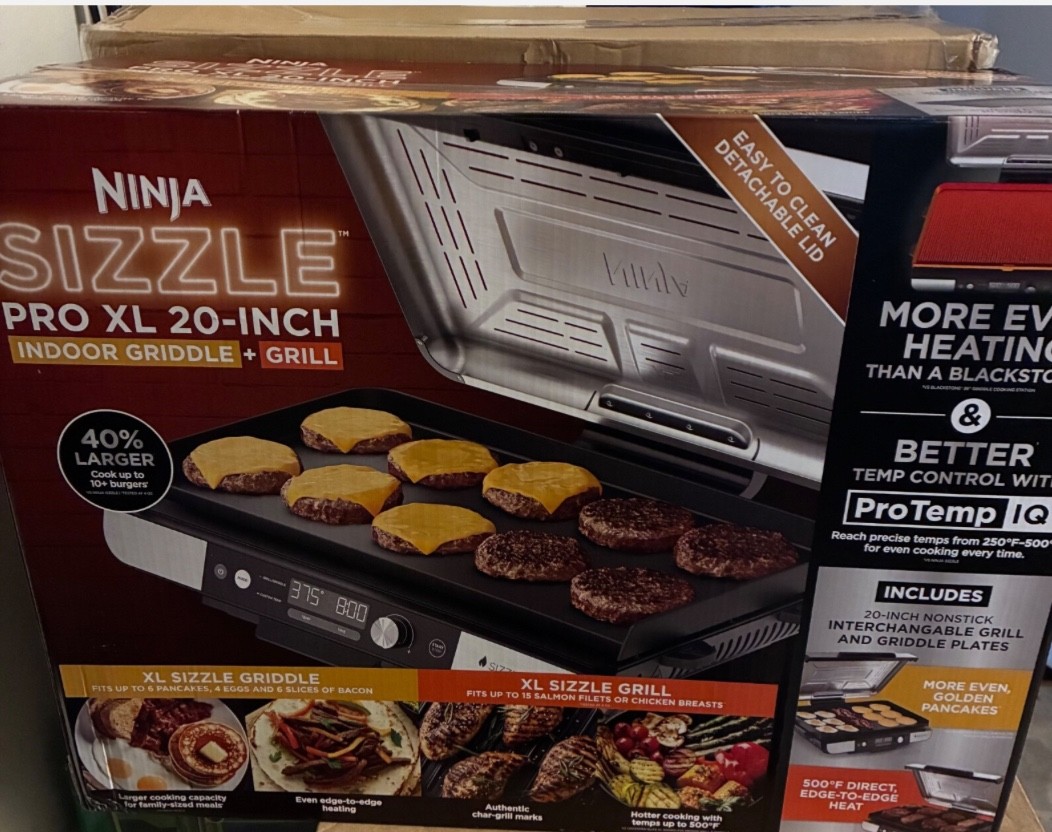 Ninja – Sizzle Pro XL 20-Inch Indoor Griddle & Grill with ProTemp IQ – Black