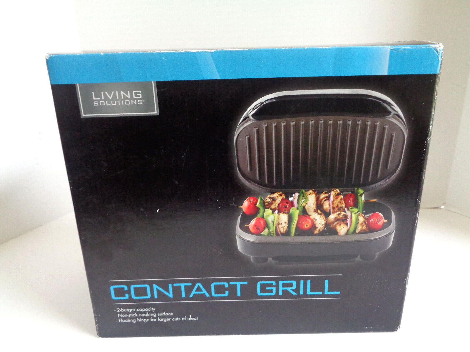 Living Solutions Electric Contact Grill Non-Stick 2 Burger Capacity Instructions