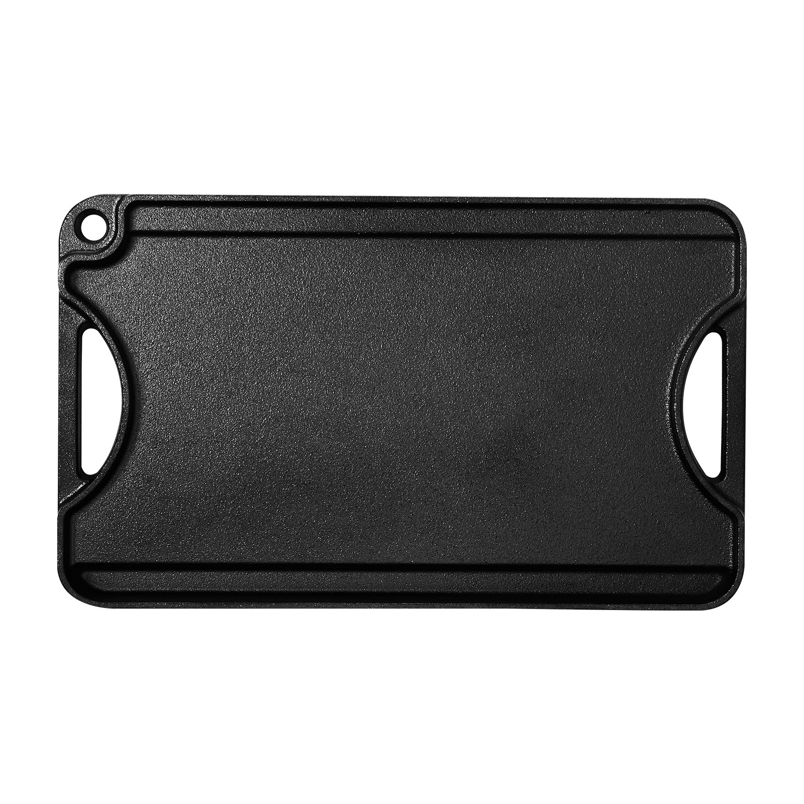 14×8.5 inch Reversible Grill Griddle Pre-Seasoned BBQ Pan Cast Iron Black