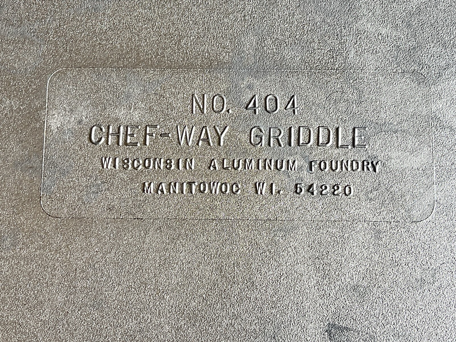Aluminum Chef Way No. 404 Griddle for Double Burners