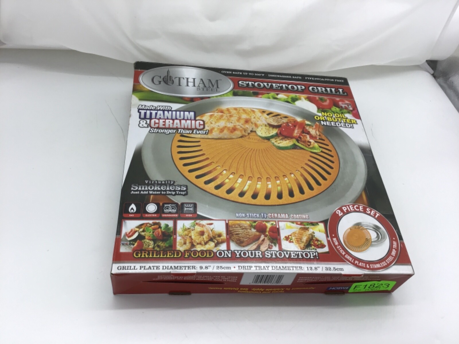 Gotham Steel Stovetop Grill, 2 Piece Set, Made with Titanium & Ceramic
