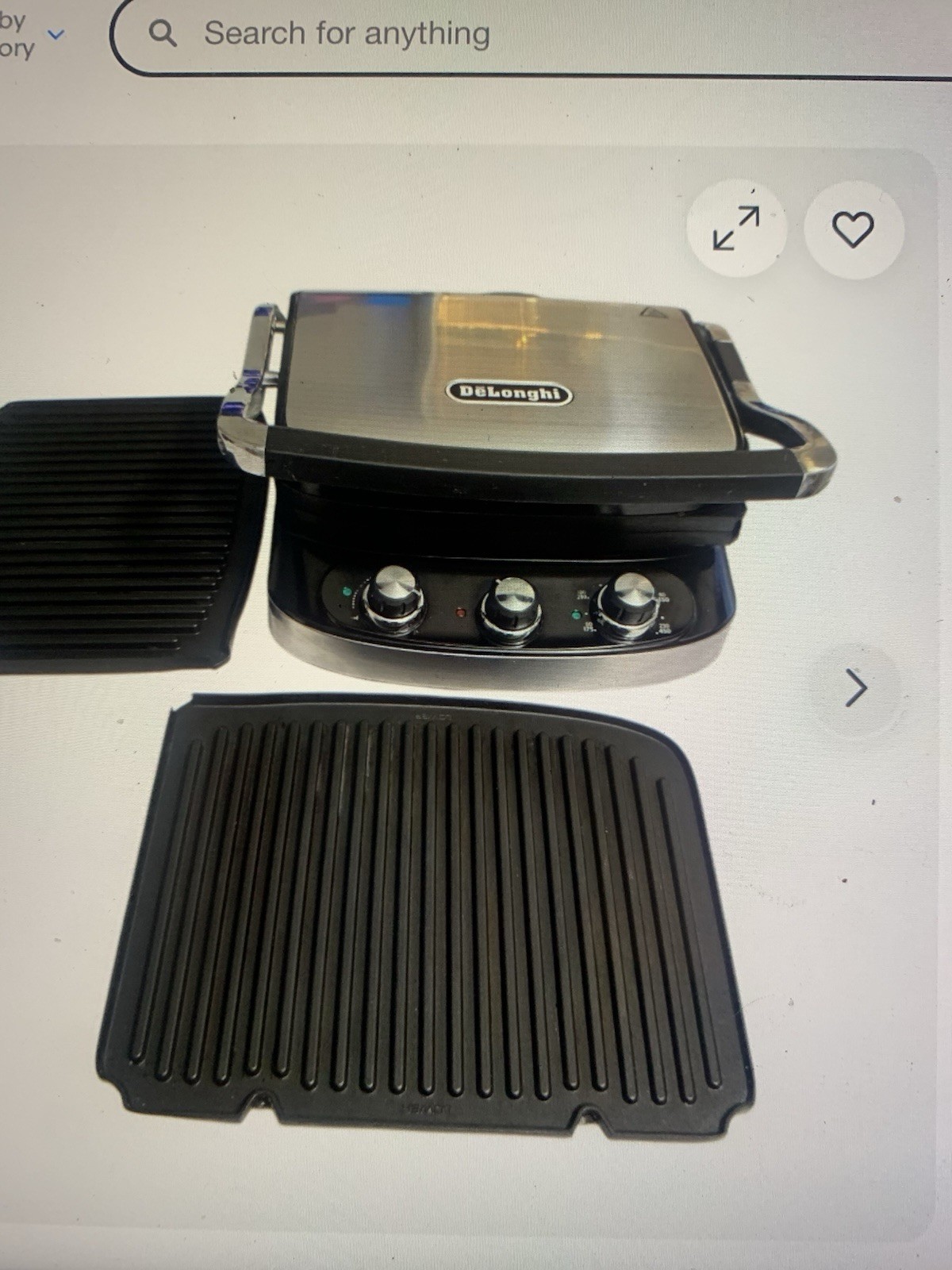DeLonghi Electric Contact Grill Panini Press 1500W Stainless Steel | CGH902