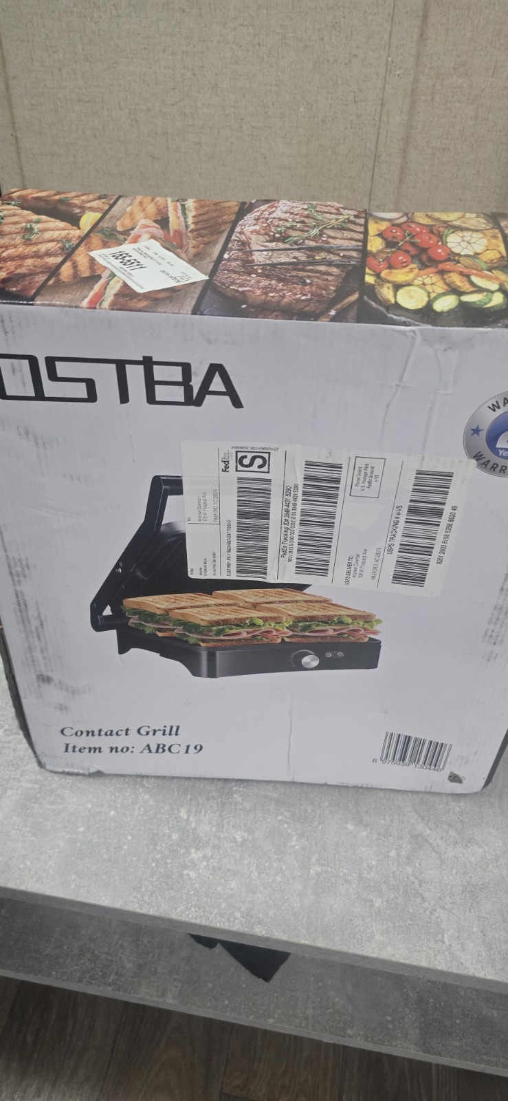 OSTBA ABC19 Contact Grill Black Rectangular Grill, 2 Year Manufacturer Warranty