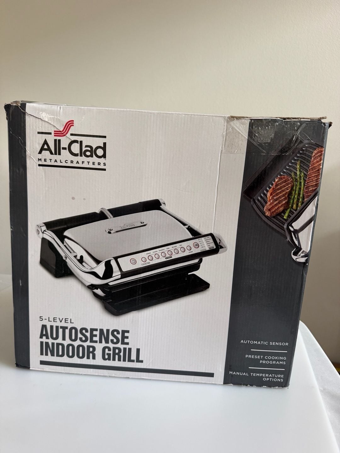 All-Clad Stainless Steel XL Electric Indoor Grill with AutoSense Technology
