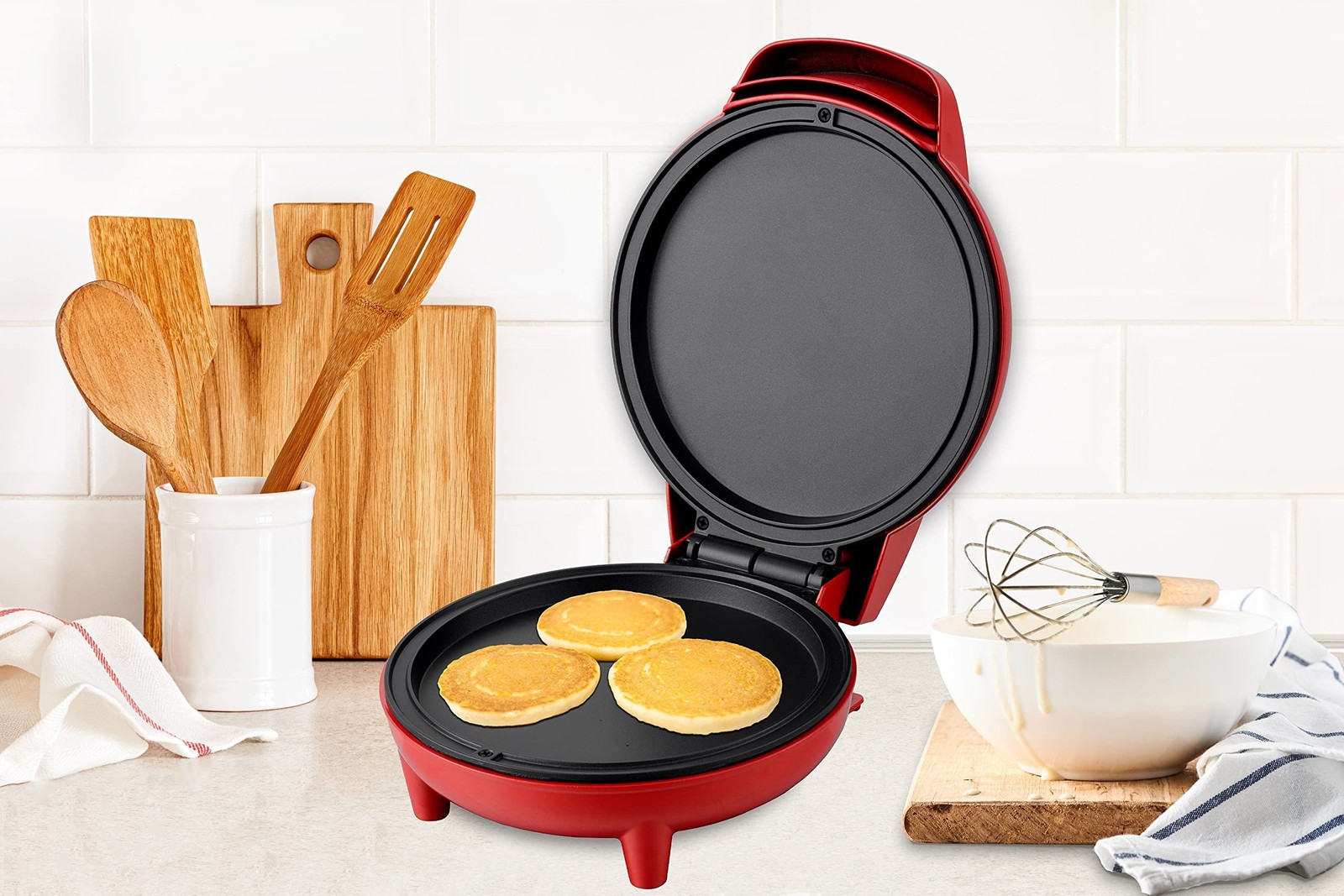 Griddle/Mini Oven Compact Griddle 7-inch Personal Griddle/Pizza Maker Black