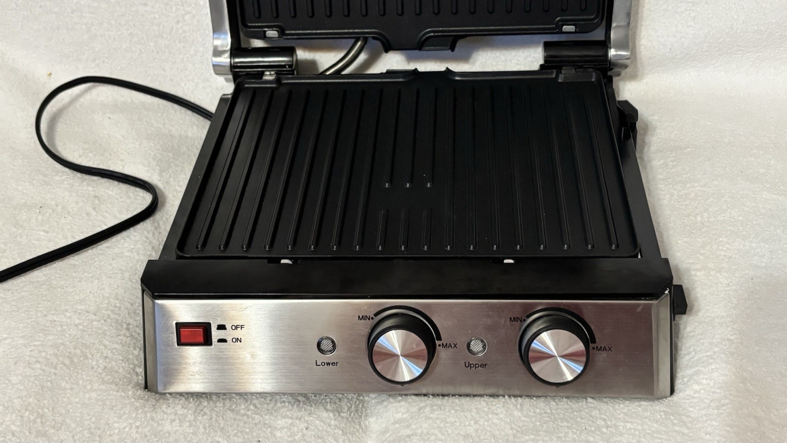 Teri Houseware Stainless Steel Grill & Waffle Sandwich Maker Non Stick Black