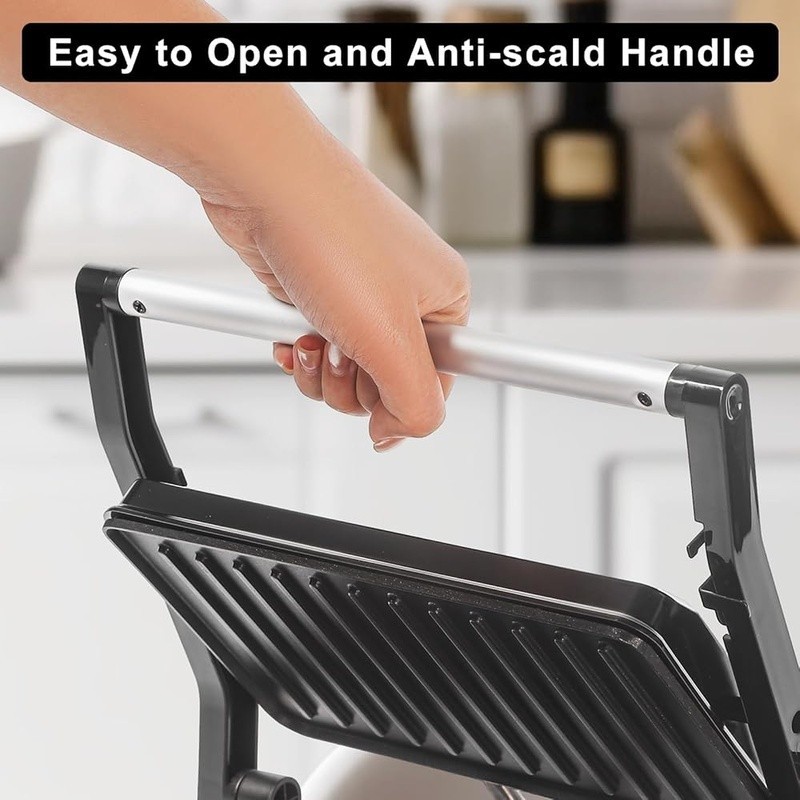 Panini Press Grill Non Stick Electric Sandwich Maker Indoor Cooking 850W New