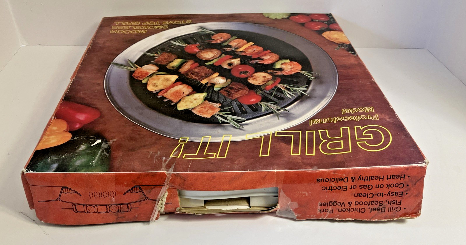 Grill It Indoor Smokeless Stove Top Grill Professional Model – New Open Box 1998
