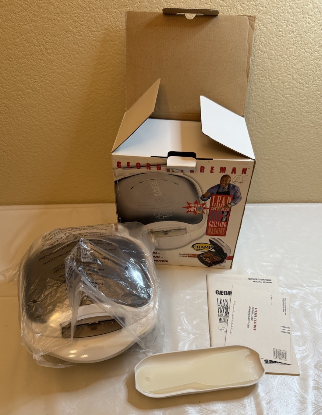 2005 George Foreman Champ Size Lean Mean Fat Reducing Grilling Machine NOS