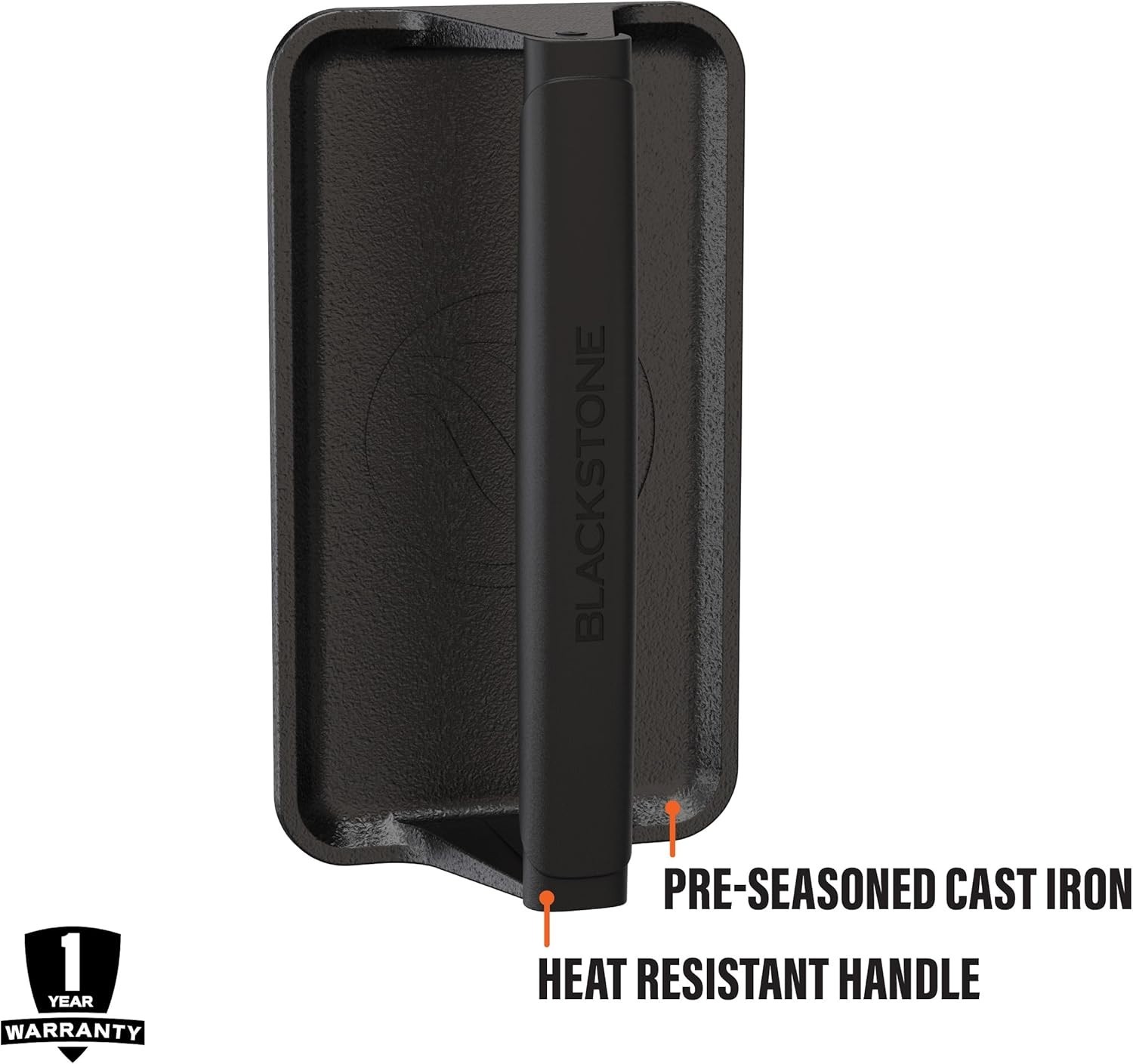 Blackstone 5553 Pre-Seasoned Cast Iron Griddle Press Medium Heavy Duty-Meat, Bur