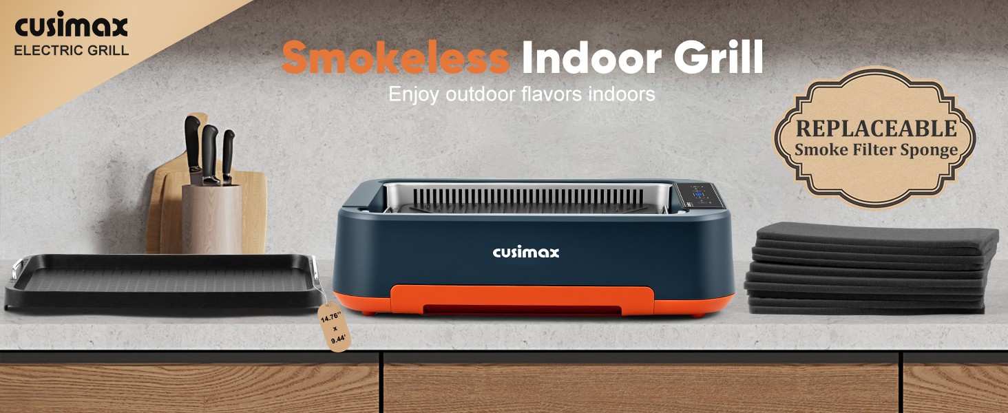 Electric Grill, Smokeless Indoor Grill & Griddle, Electric Korean BBQ Grill