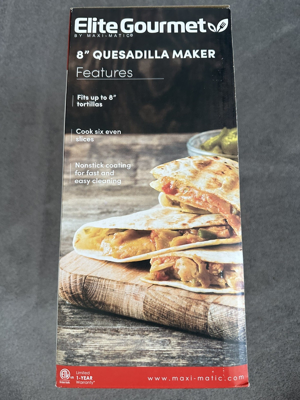 Elite Gourmet 8” Quesadilla Maker Manual Non Stick New Open Box Model EQD413