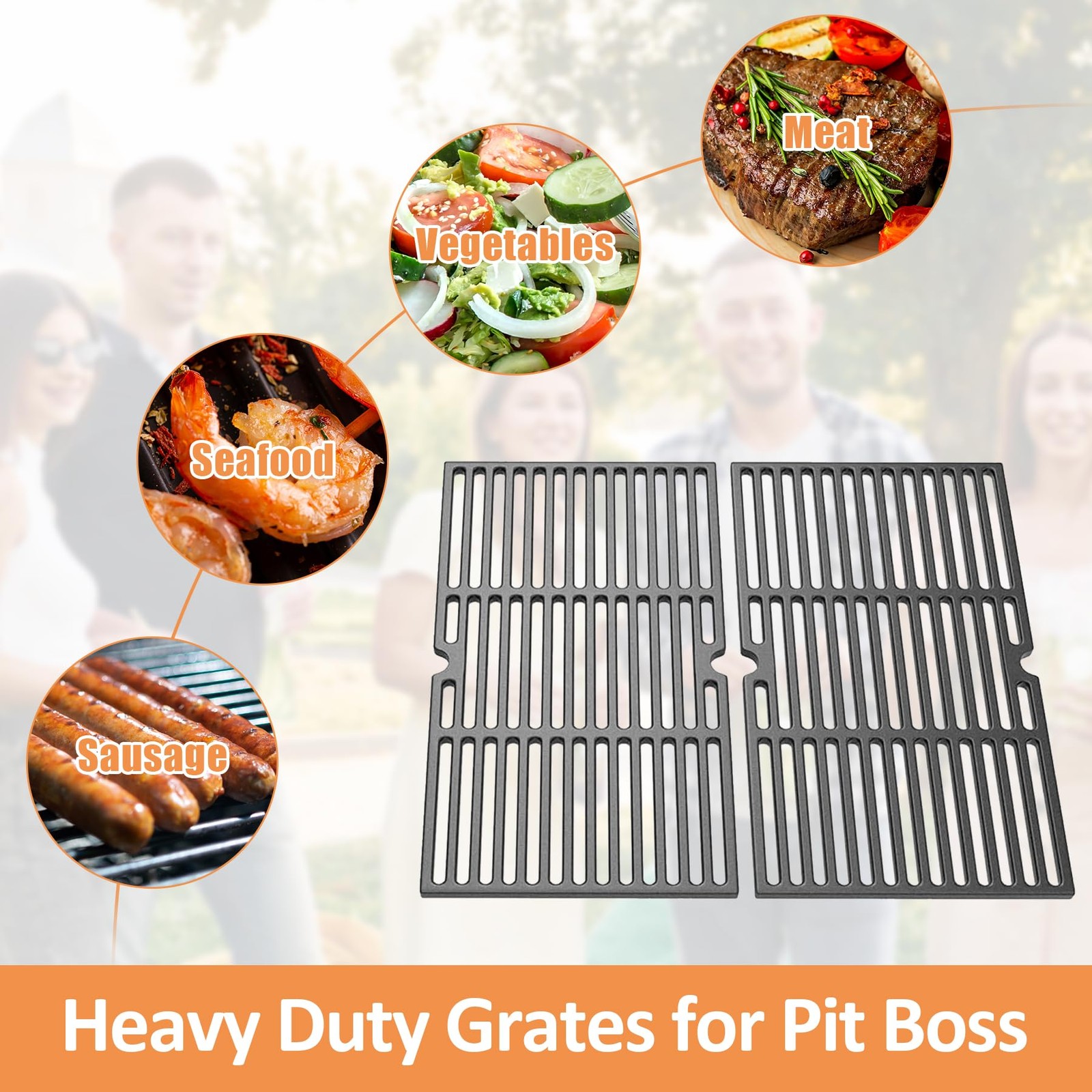 AJinTeby Grill Cooking Grates for Pit Boss Memphis For Boss, Black