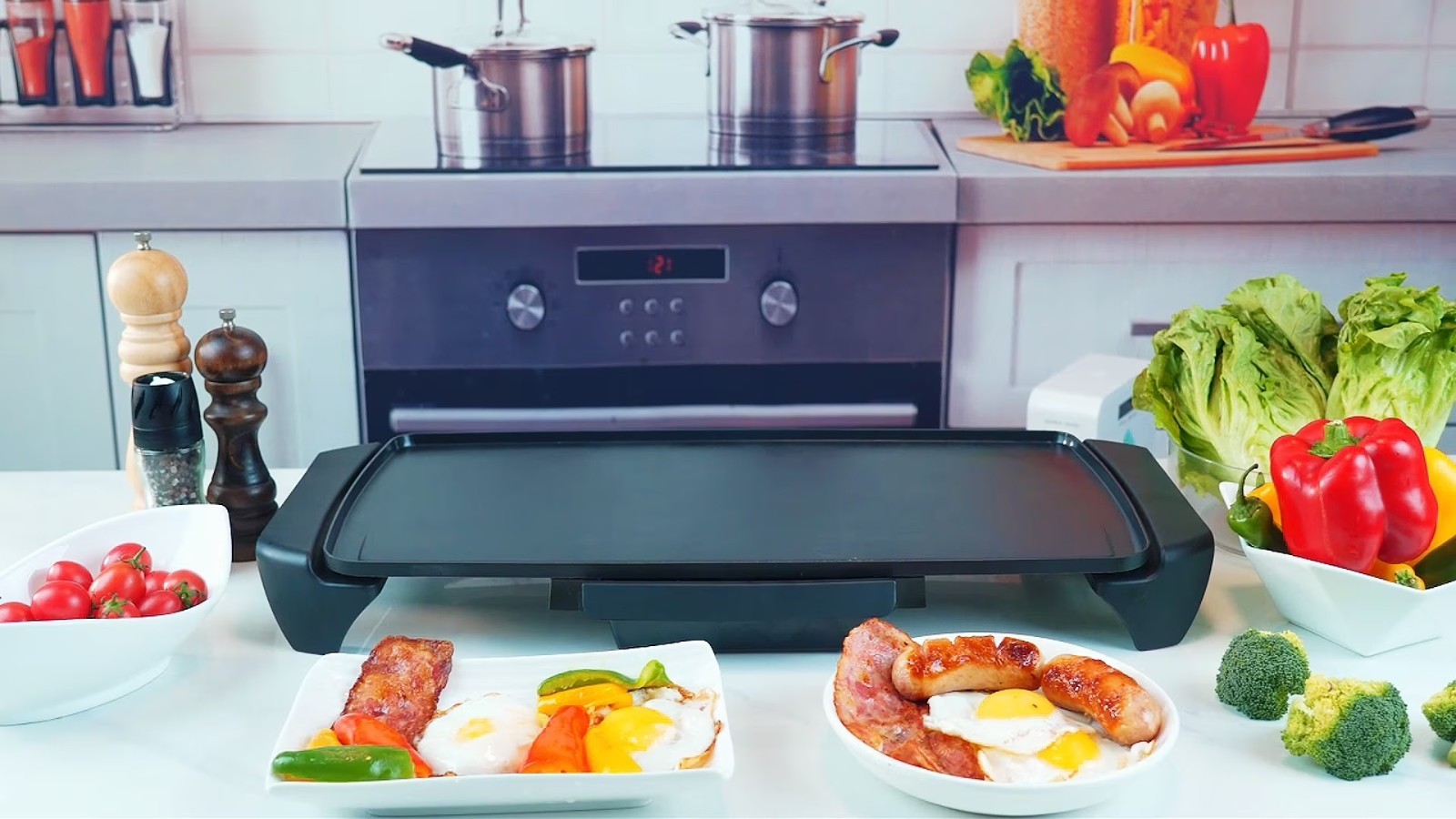 Mainstays 20 inch Electric Griddle – Non-Stick, Temperature Control,1500 W,Ceram
