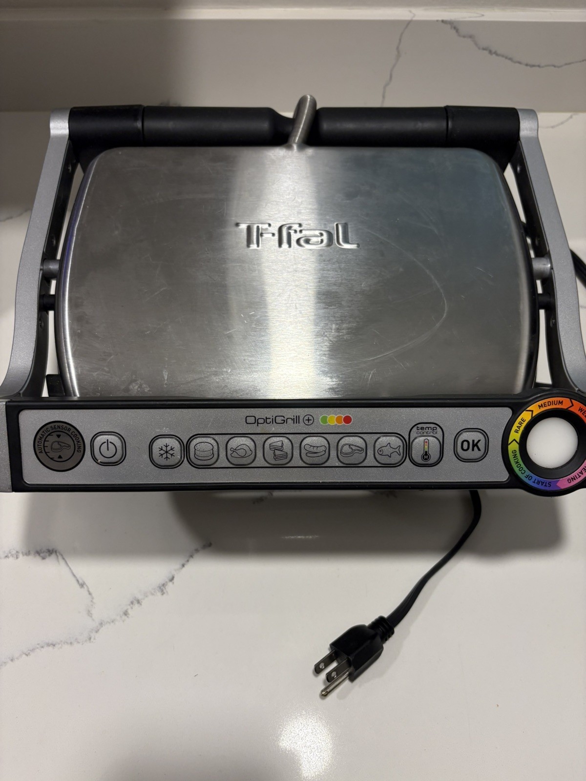 T-Fal OptiGrill 8351 s1 Meat Grill Automatic Sensor Cooking Indoor Grill Working
