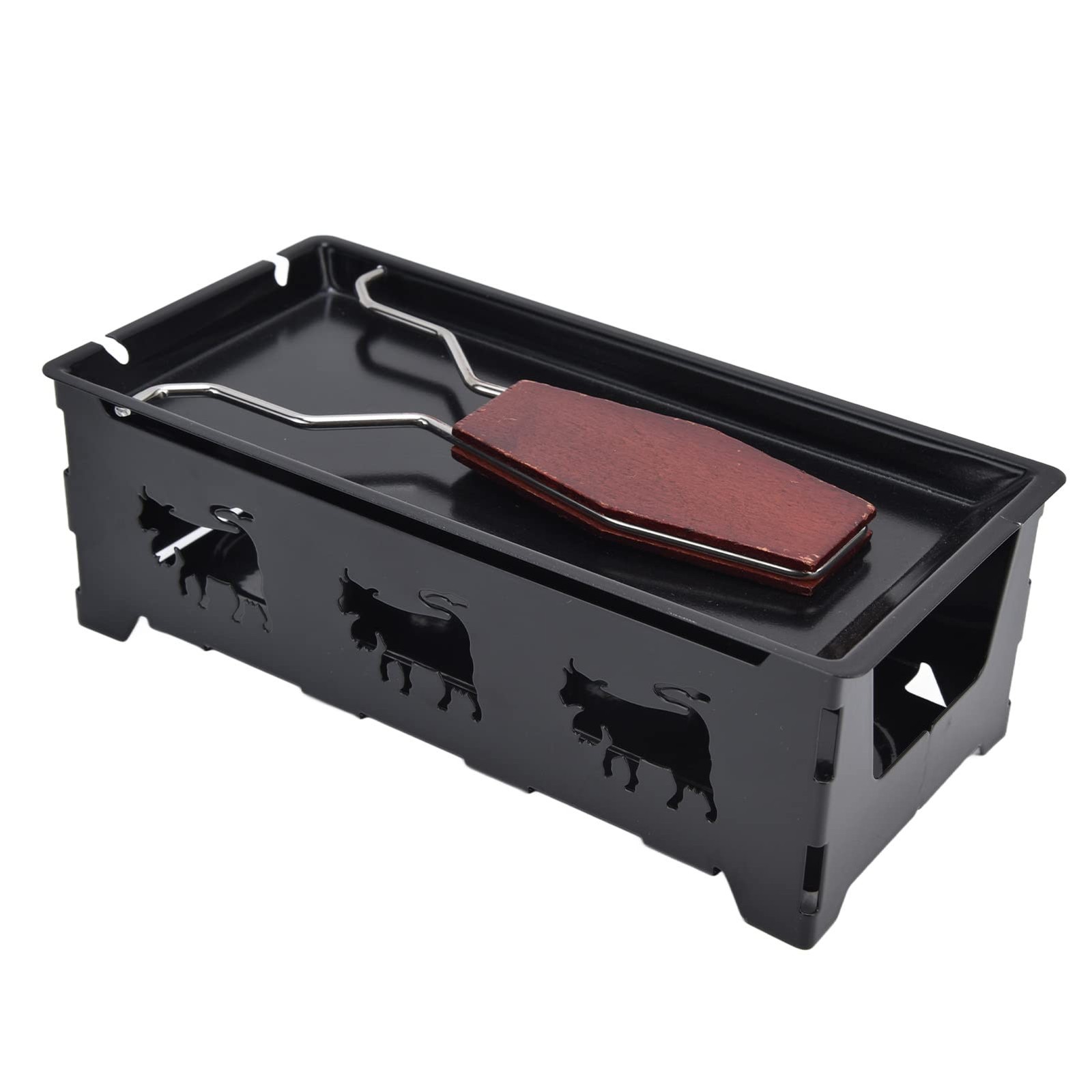 Mini Cheese Raclette Grill Butter Melting Pan Portable Nonstick Bakeware Black