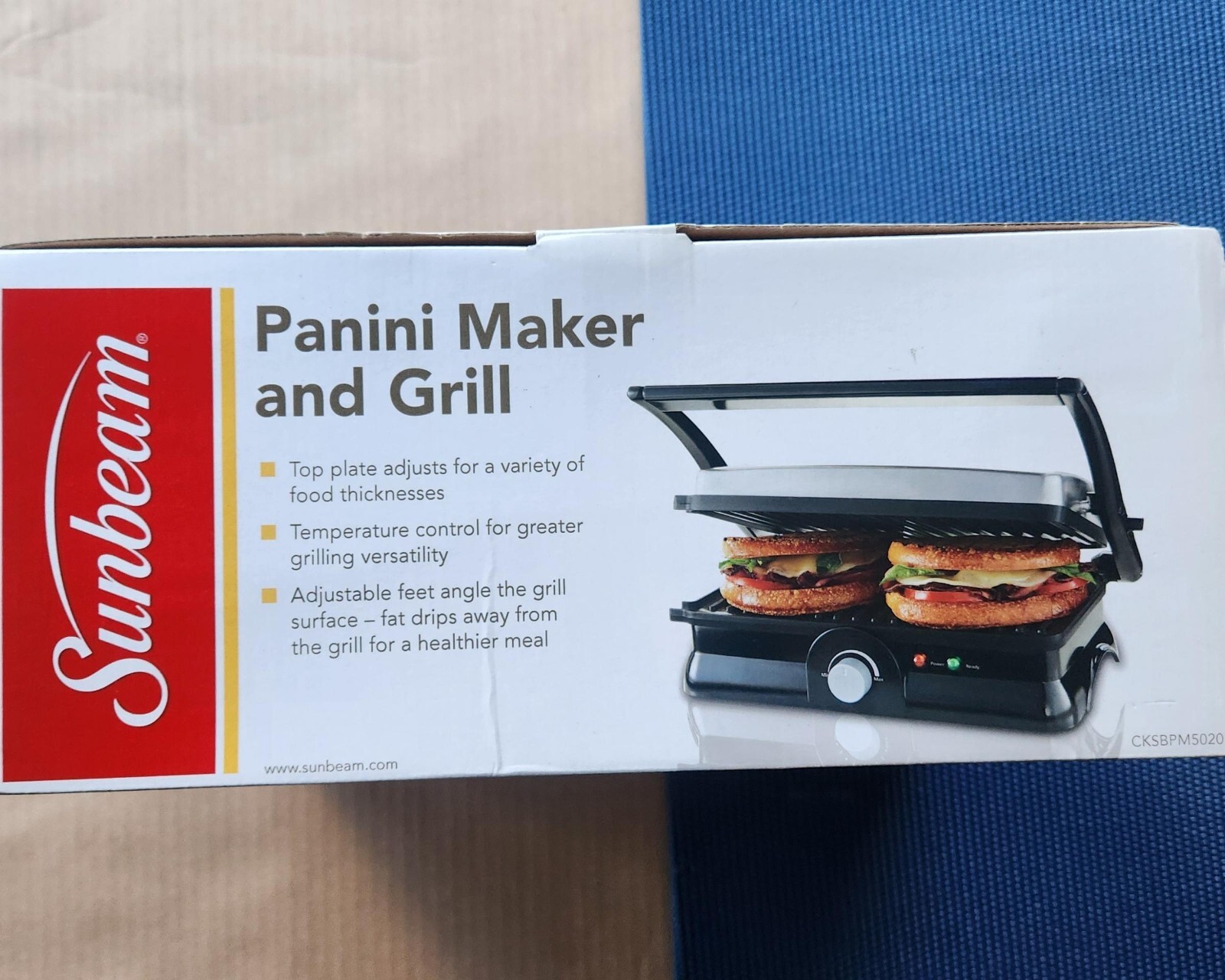 Brand New Sunbeam Panini Maker and Grill – Sunbeam CKSBPM5020 – Black