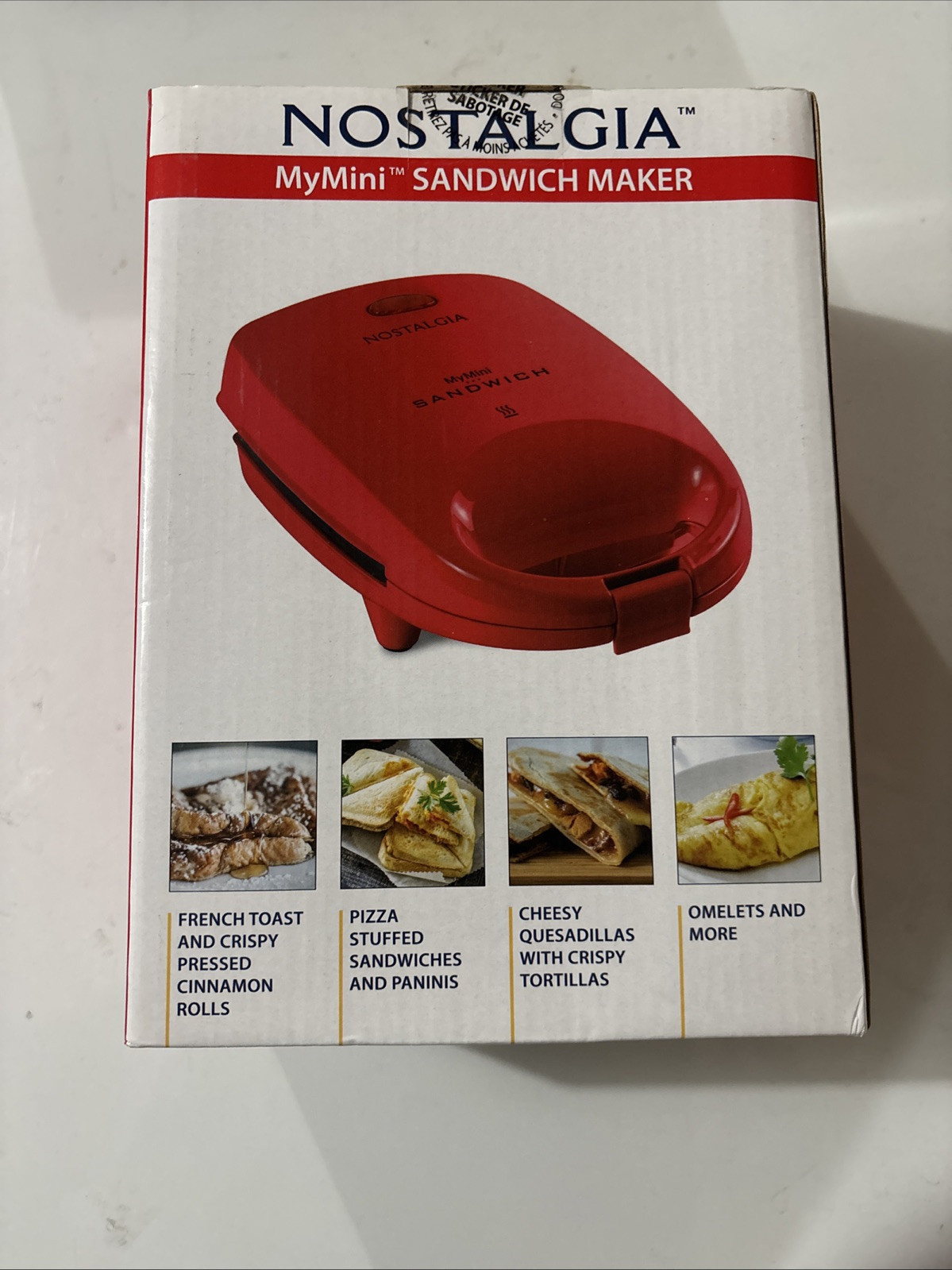 My Mini Sandwich Maker Red Non-Stick Easy Clean Brand New