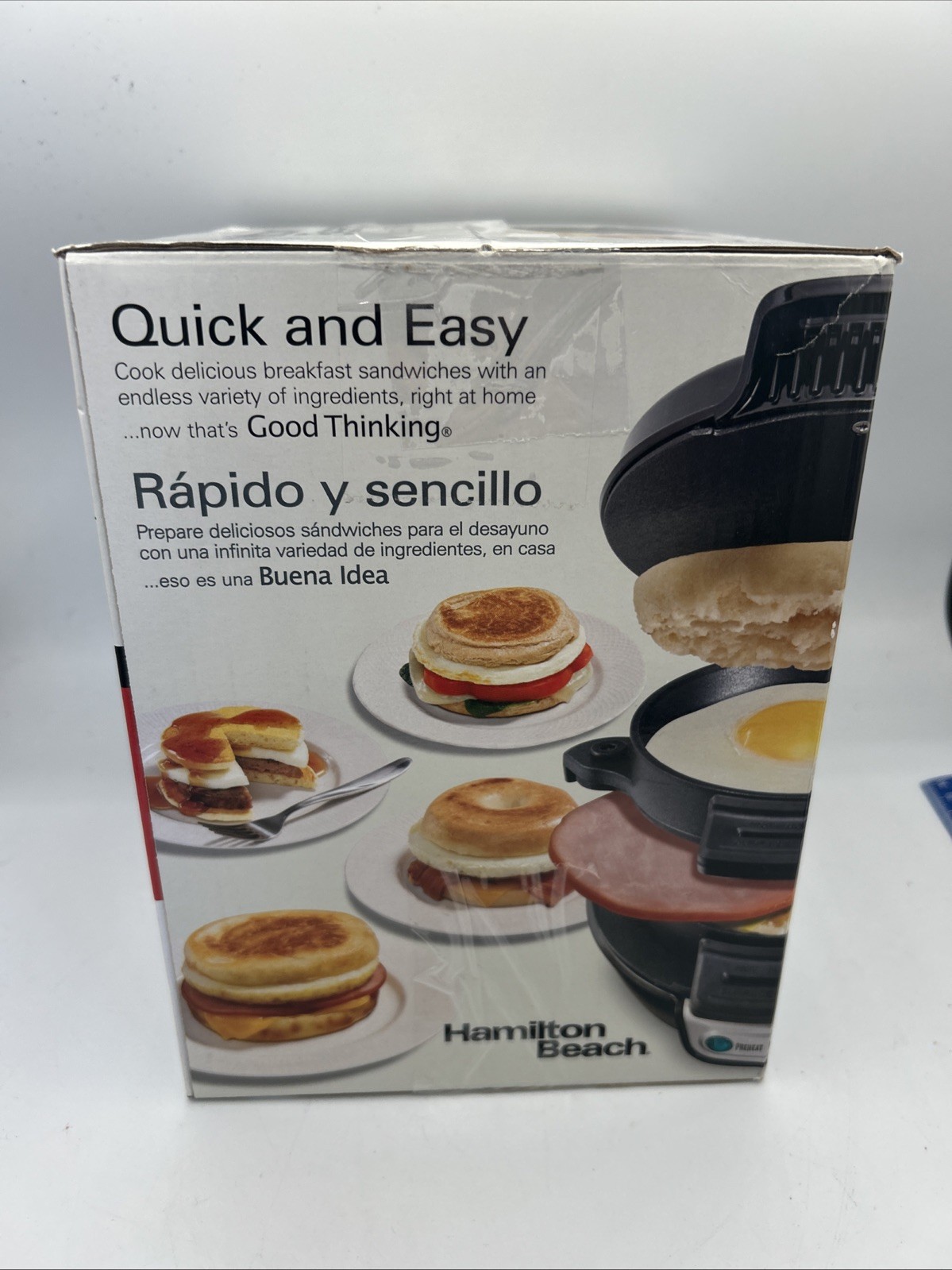 NEW! Hamilton Beach Quick & Easy Breakfast Sandwich Maker Black NEW