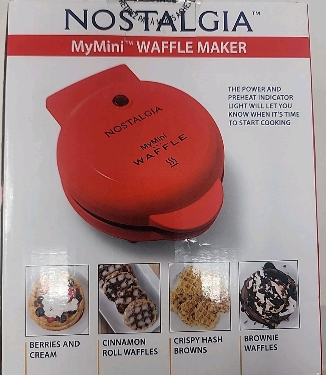 Nostalgia MyMini Deluxe Griddle Red Non Stick 5″ Mini Compact Pancake Maker New