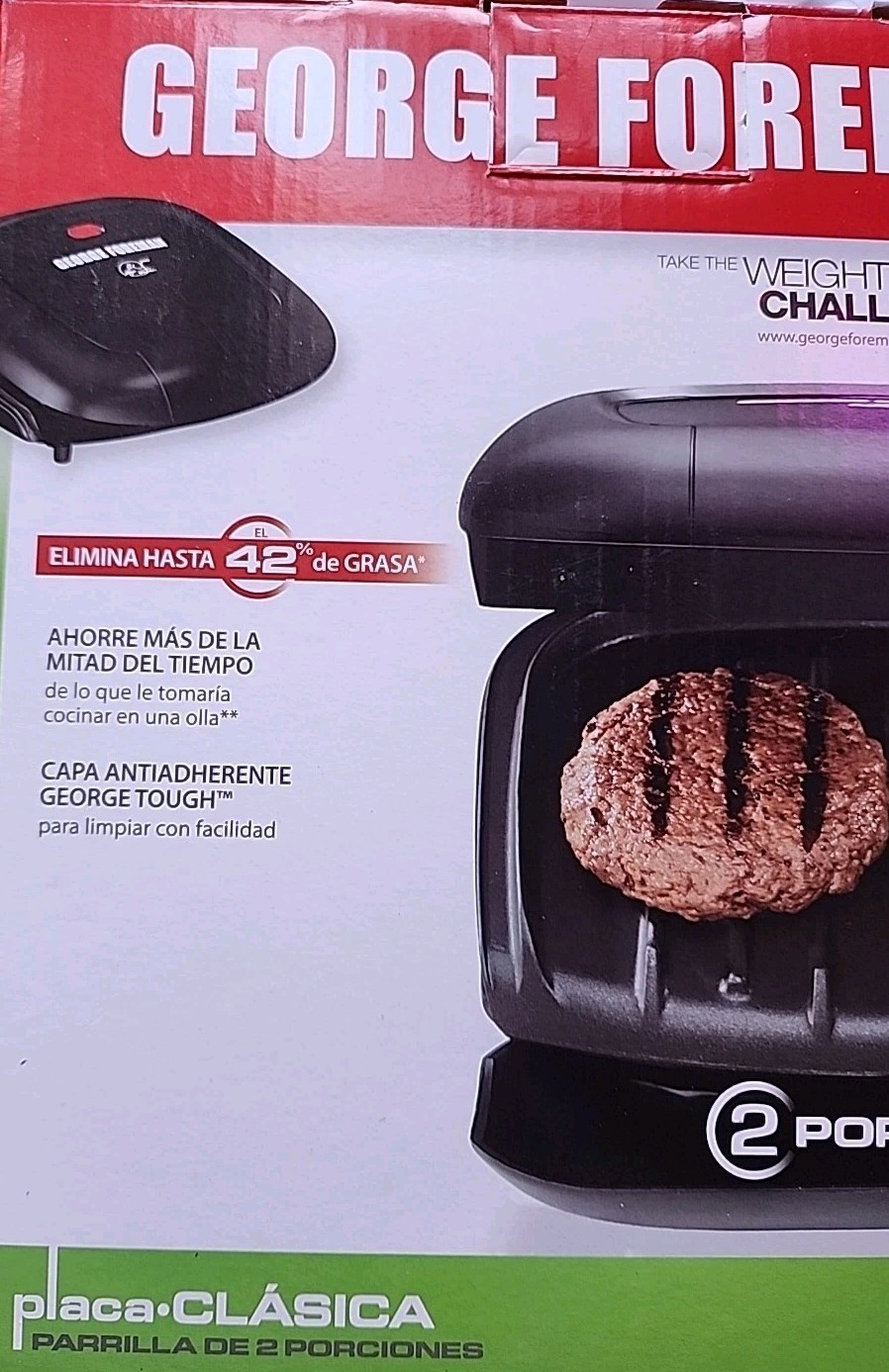 George Foreman 2 Serving Classic Electric Indoor Grill Excellent for Weight Loss