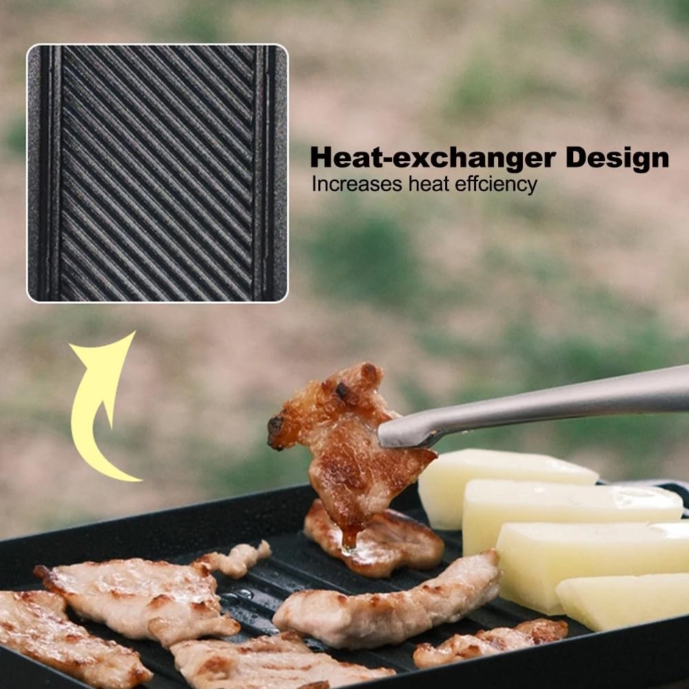 Compact Aluminium Alloy Mini Griddle Set with Stainless Steel Tongs – Portabl…