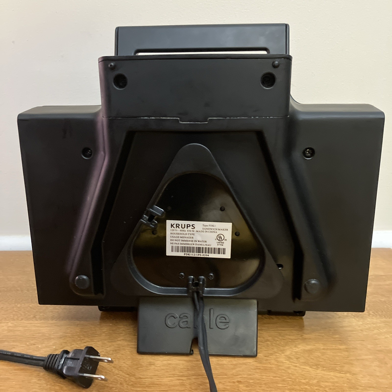 KRUPS Sandwich Maker PDK1 Electric 850W Black Nonstick 2-Sandwich Compact