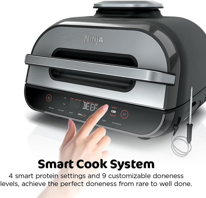 Ninja | Indoor Grill and Air Fryer| Foodi Smart XL | 6-In-1 Grill, Air Fry, Roas