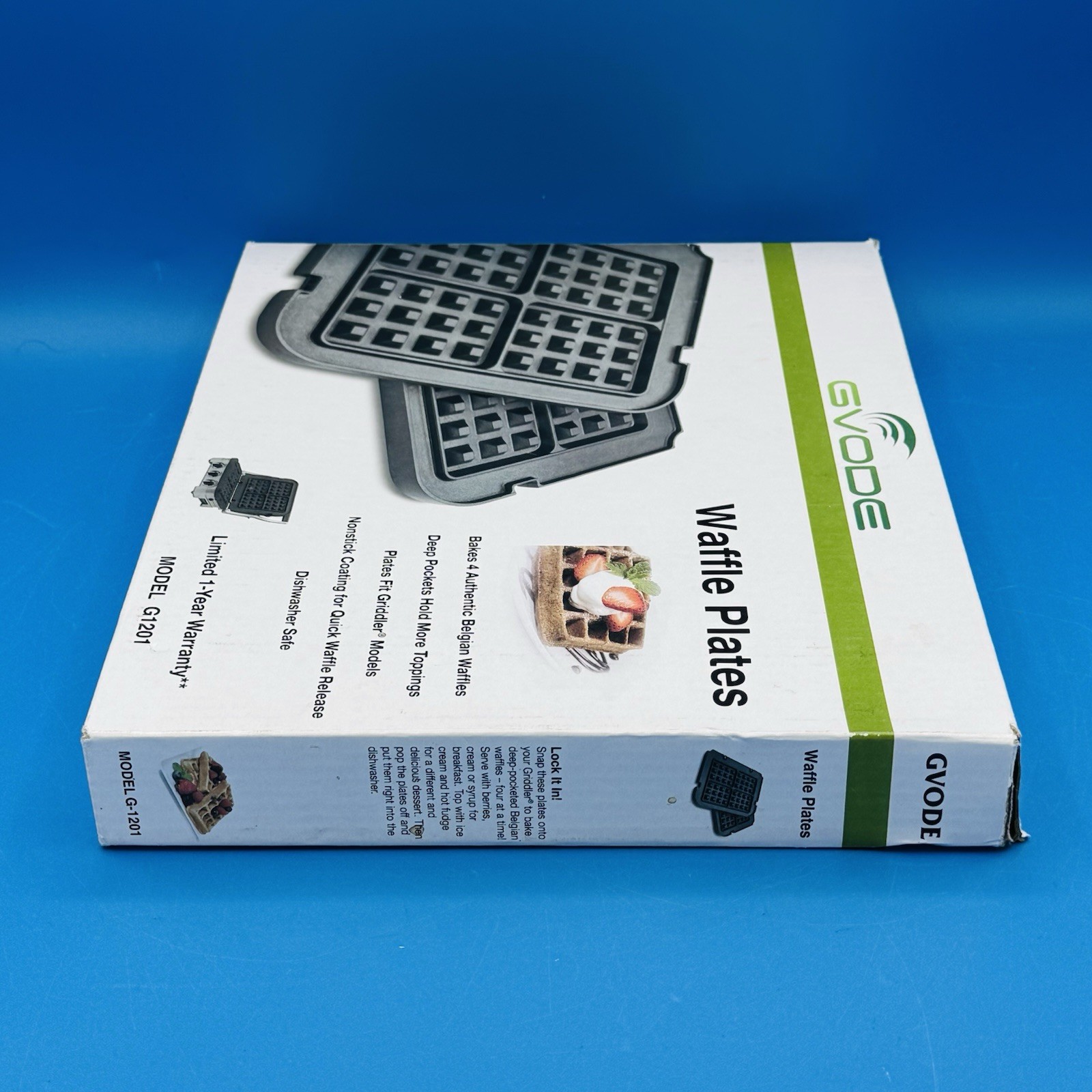 GVODE Waffle Plates Fits Cuisinart Griddler – Belgian 4-Waffle Plates G1201