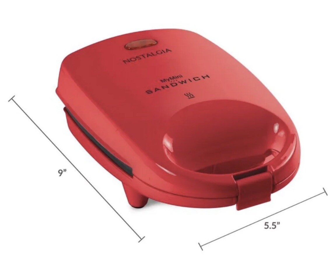 Nostalgia 5” MyMini Sandwich Maker Red New In Box