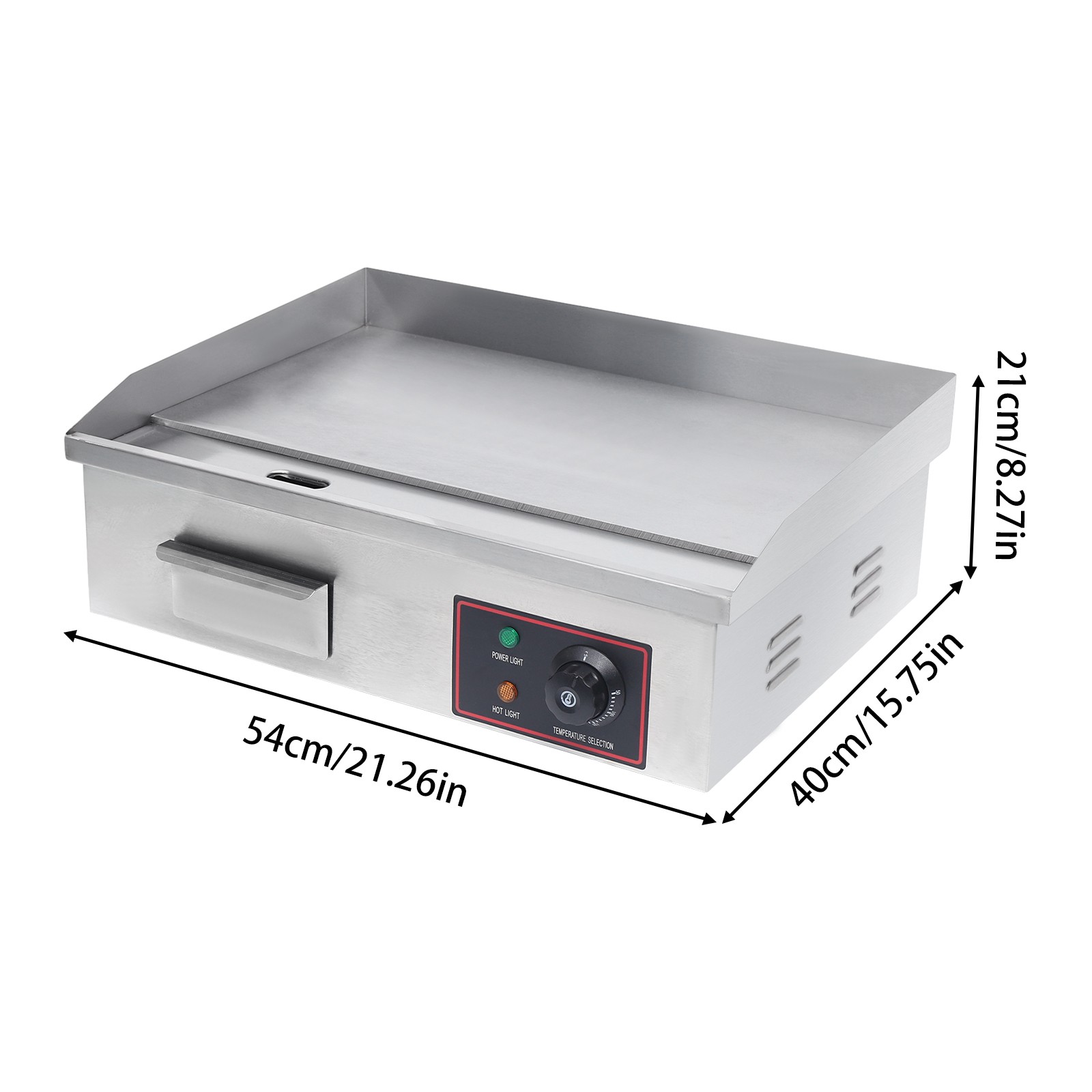 Commercial Electric Flat Top Grill Griddle Power Stove 110v/60Hz 1600W Stainless