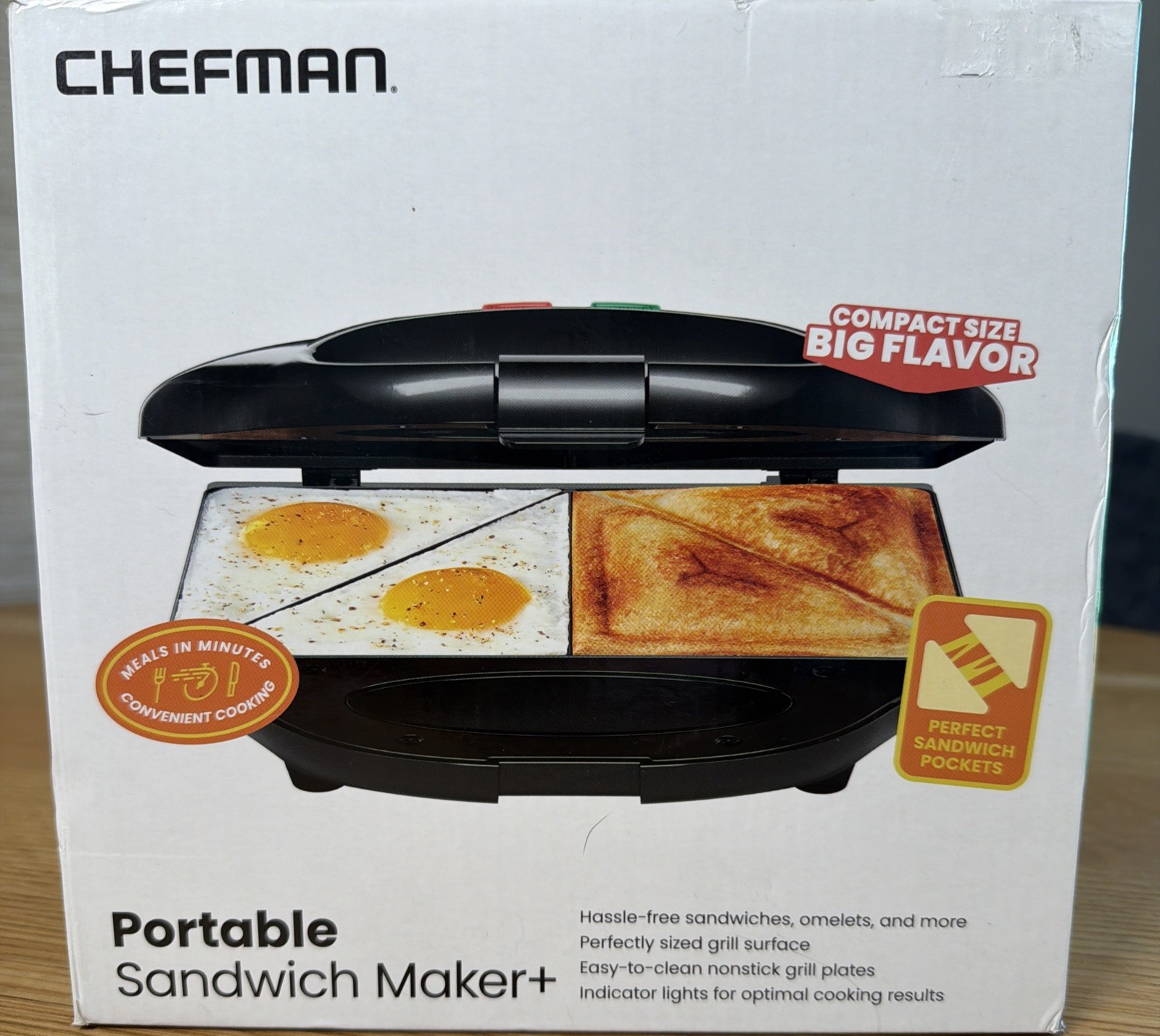 Chefman Portable Electric Sandwich Maker – Omelet, Panini Press Quesadilla NIB