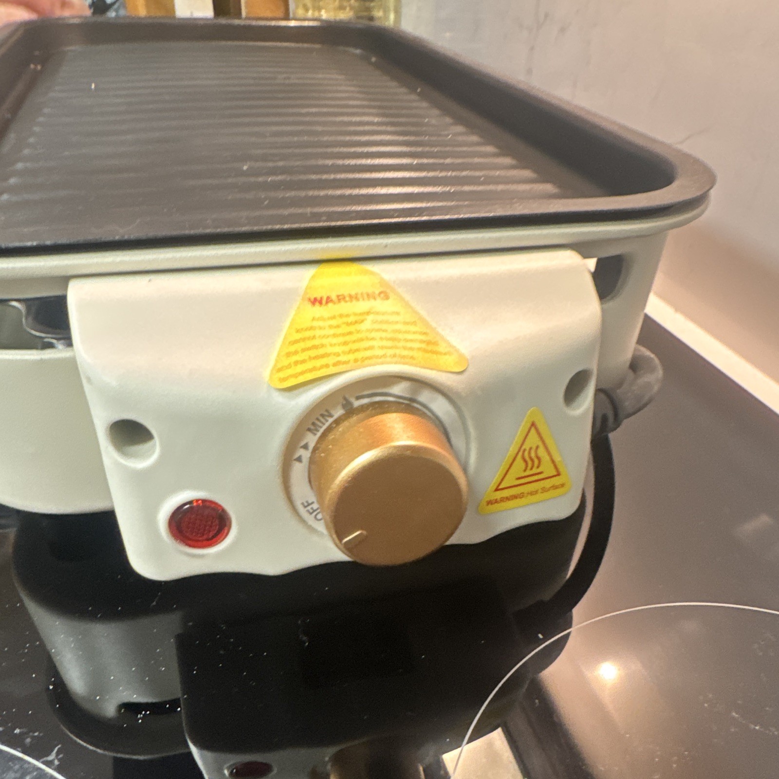 Rectangular Indoor Electric Grill 1700W Temp Control Cooking Grate Black/White