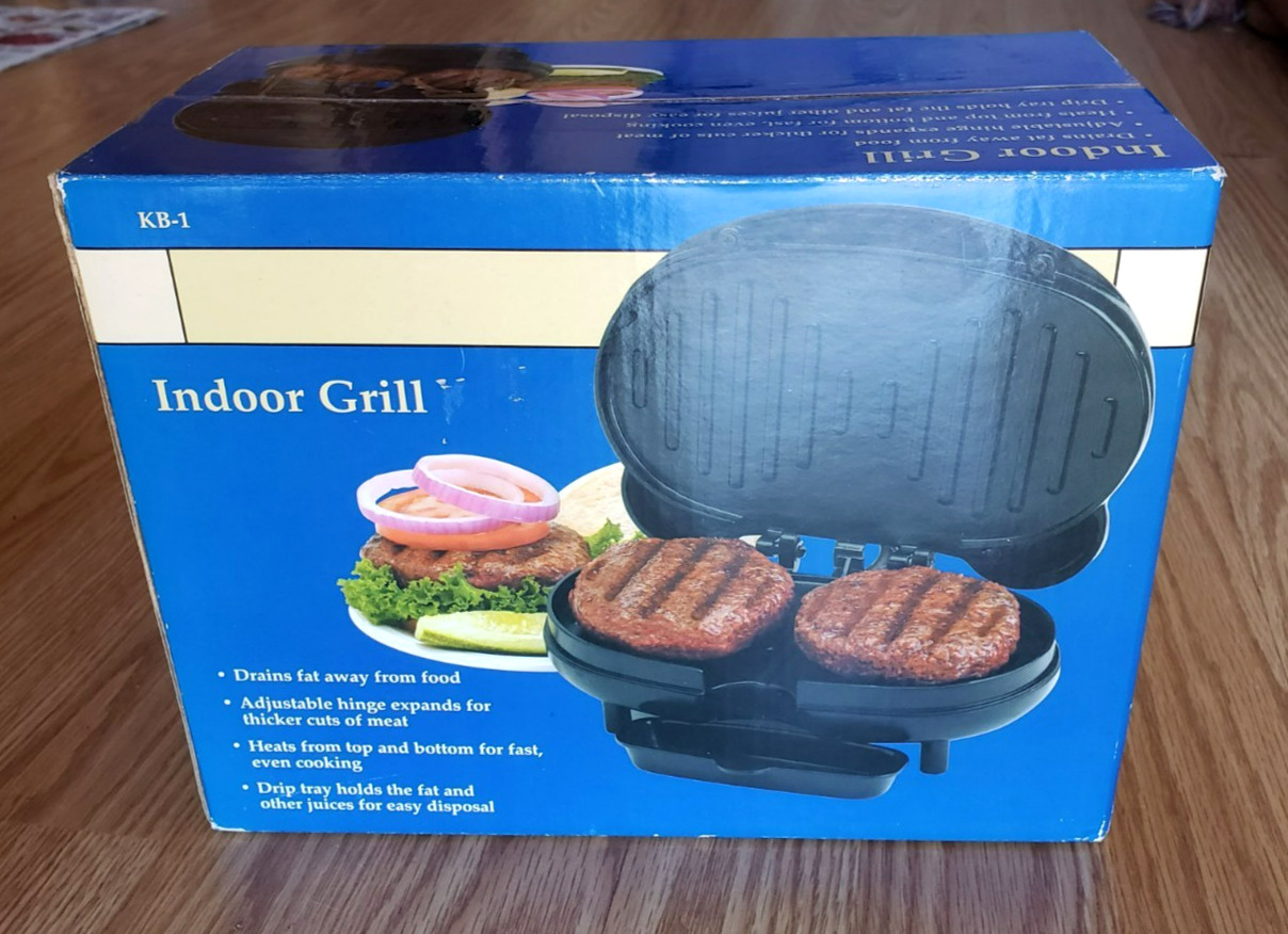 KB-1 INDOOR GRILL Countertop Grill Small Appliance HOUSEHOLD USE ONLY SEALED NEW