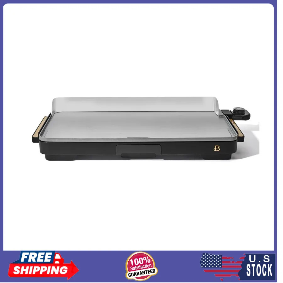 Beautiful Drew Barrymore XL Electric Griddle 12 x 22 Nonstick Black Sesame