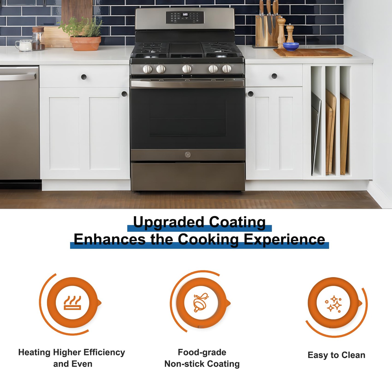 Newly Upgraded Ceramic Coating Griddle Replacement for GE Gas Stove, WB31X247…