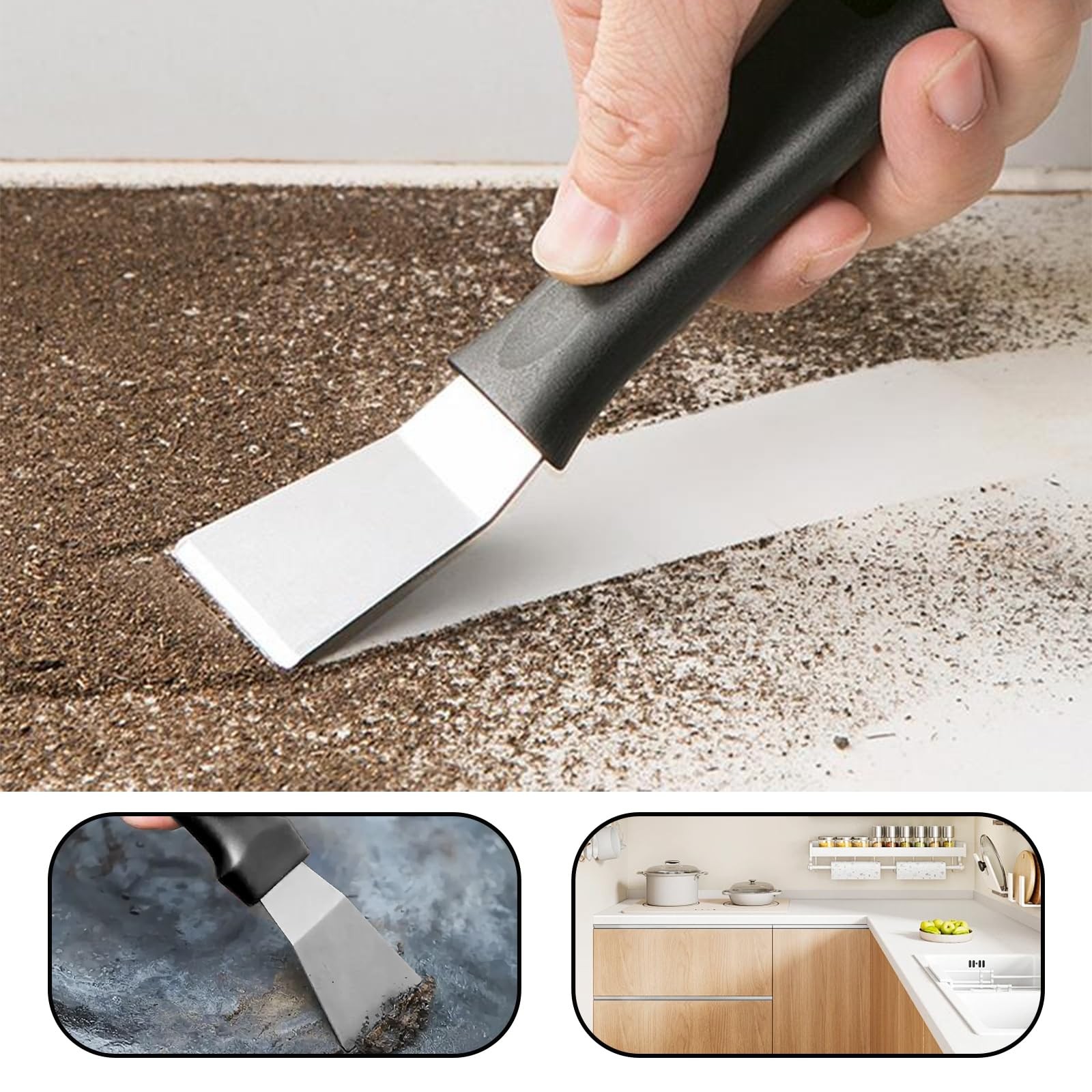 2Pack Metal Small Scraper Stainless Steel Cleaning Griddle Tool Oven…