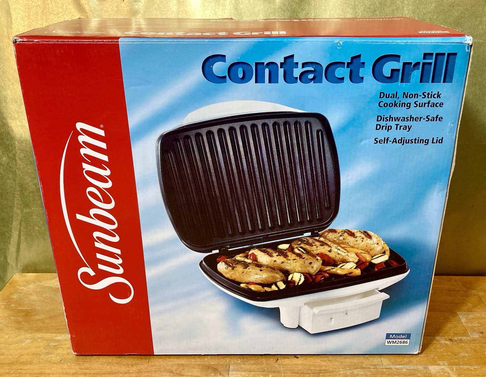 Sunbeam Contact Grill Model WM2686 Dual Non-Stick Indoor Countertop Cooker NEW