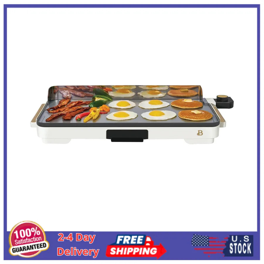 Beautiful Drew Barrymore XL Electric Griddle 12 x 22 Nonstick White Icing